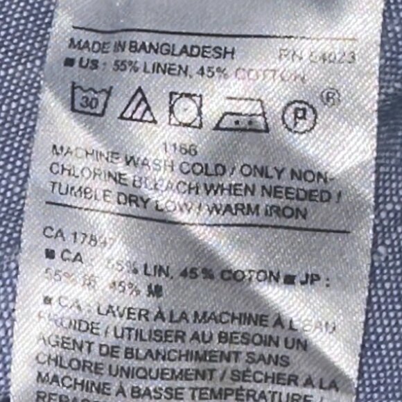 Banana Republic Slim Fit Linen Cotton Short Sleeve Button Down Shirt Size XL - Picture 5 of 6